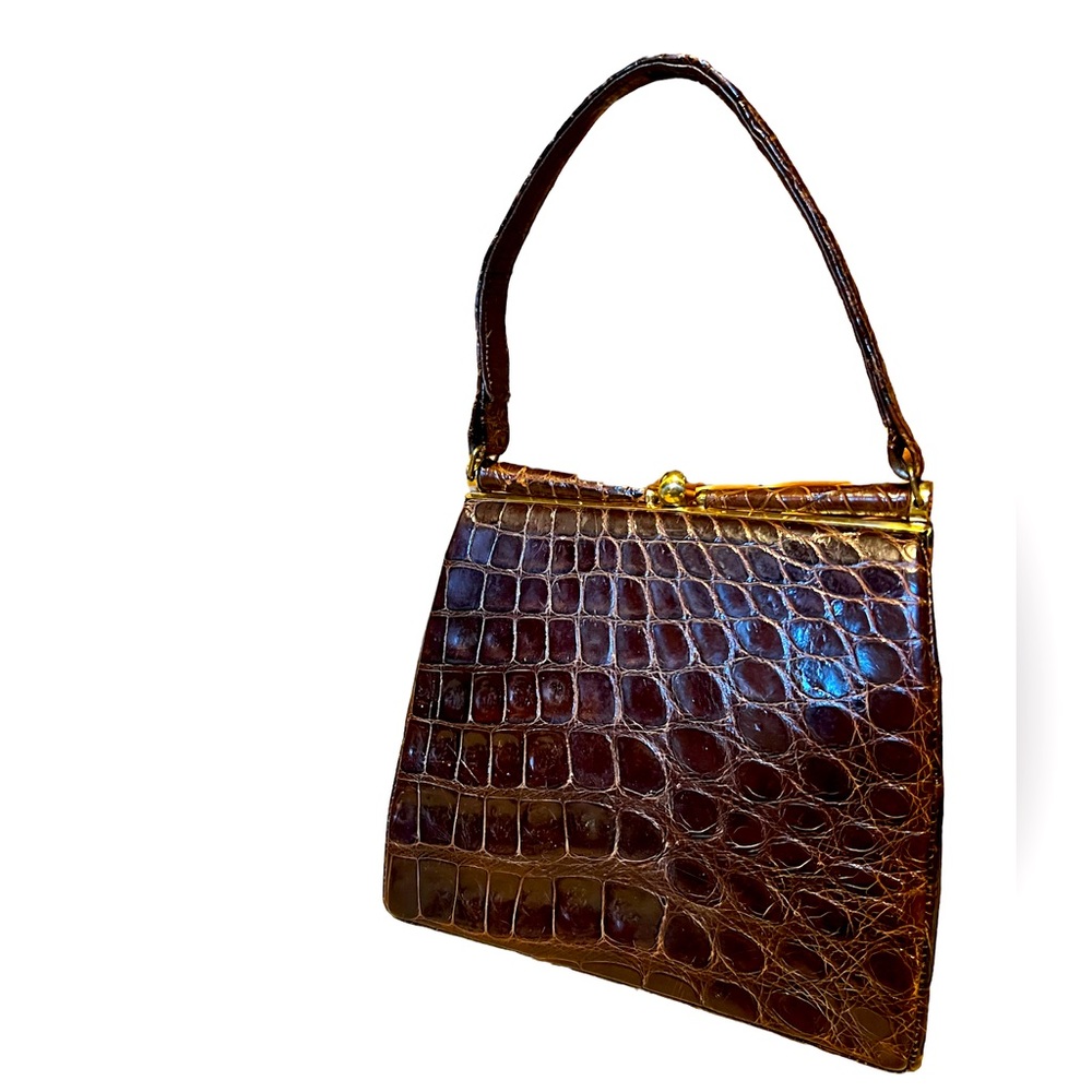 Brown crocodile handbag